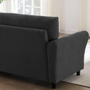 Divano 3 Posti 212x75x87 cm con Rivestimento in Tessuto Premium Nero      