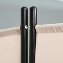 Paravento Separè 3 Pannelli 253x50x182 cm in Metallo e Poliestere Beige