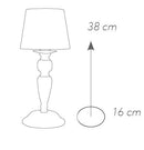 Lampada da Tavolo Elegante Bianca Grigia Metallo Tessuto Classica E14