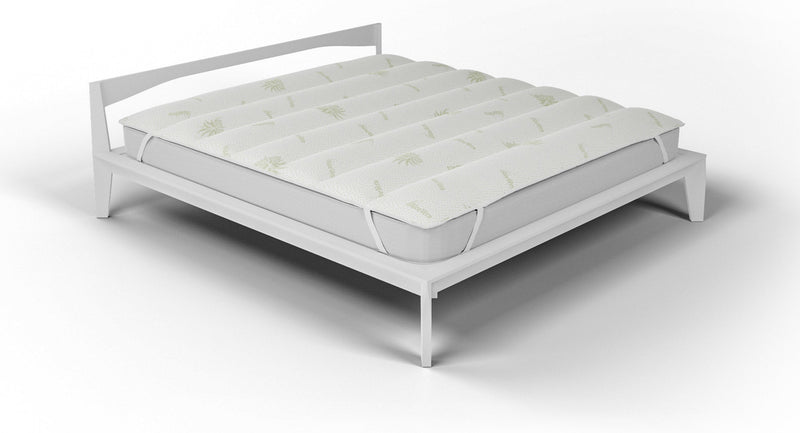 Topper Trapuntato Imbottito con Elastici Aloe Vera Bianco Varie Misure