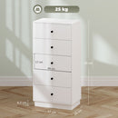 Cassettiera 5 Cassetti Moderna e Salvaspazio 47x29x95 cm Bianco   