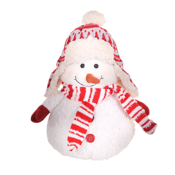 Set 2 bonhommes de neige avec écharpe et bonnet H28 cm Blanc prezzo