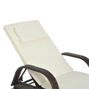 Lettino da Giardino Prendisole Relax in Rattan Sintetico Marrone 