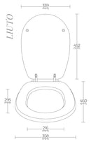 Copriwater Universale 35,8x46 cm in MDF Cerniere in Metallo Cromato Liuto Bianco Lucido