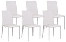 Set 6 Sedie 90x46x44 cm in Similpelle da Interno Grigio Chiaro