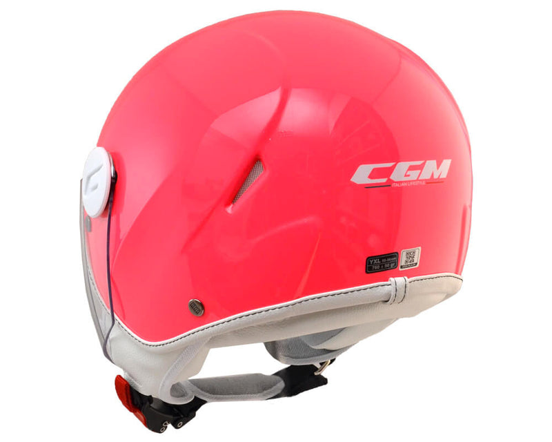 Casco Demi-Jet per Bambini Visiera Lunga CGM Magic Mono 205A Rosa Fluo Varie Misure