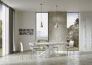Tavolo Allungabile 140-400x90x77 cm Volantis Premium Bianco Frassino Telaio Bianco 