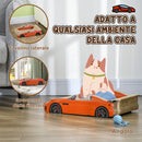 Tiragraffi per Gatti a forma di Auto 50x30x12,5 cm in Cartone Ondulato con Erba Gatta Rosso 
