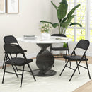 Set 4 Sedie Pieghevoli Imbottite 45x46x78 cm in Finta Pelle PU e Metallo Nero