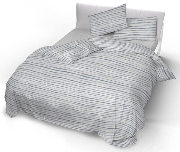 Housse de couette double avec taies d'oreiller imprimées en pur coton gris détroit prezzo
