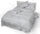 Housse de couette double avec taies d'oreiller imprimées en pur coton gris détroit