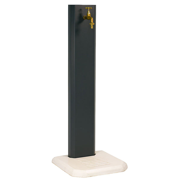 Fontana da Giardino Design a Colonna Ovale Rubinetto in Ottone con Base in Cemento Antracite acquista