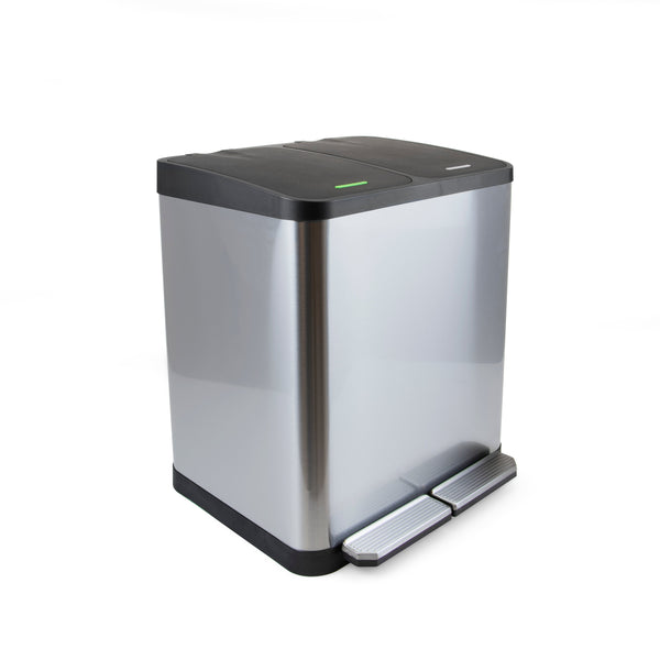 Conteneur Recycle Inox Emuca en Acier Inoxydable avec Compartiments Set 2 x 15 prezzo