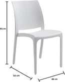 Set 4 Sedie da Giardino 46x54xH80 cm in Polipropilene e Fibra di Vetro Sofia Bianca