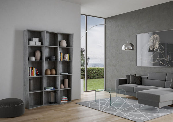 Bibliothèque Moderne 3 Éléments 5 Etagères Trek Cement prezzo