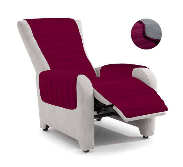 prezzo Housse de fauteuil matelassée Doubleface Bordeaux/Gris foncé