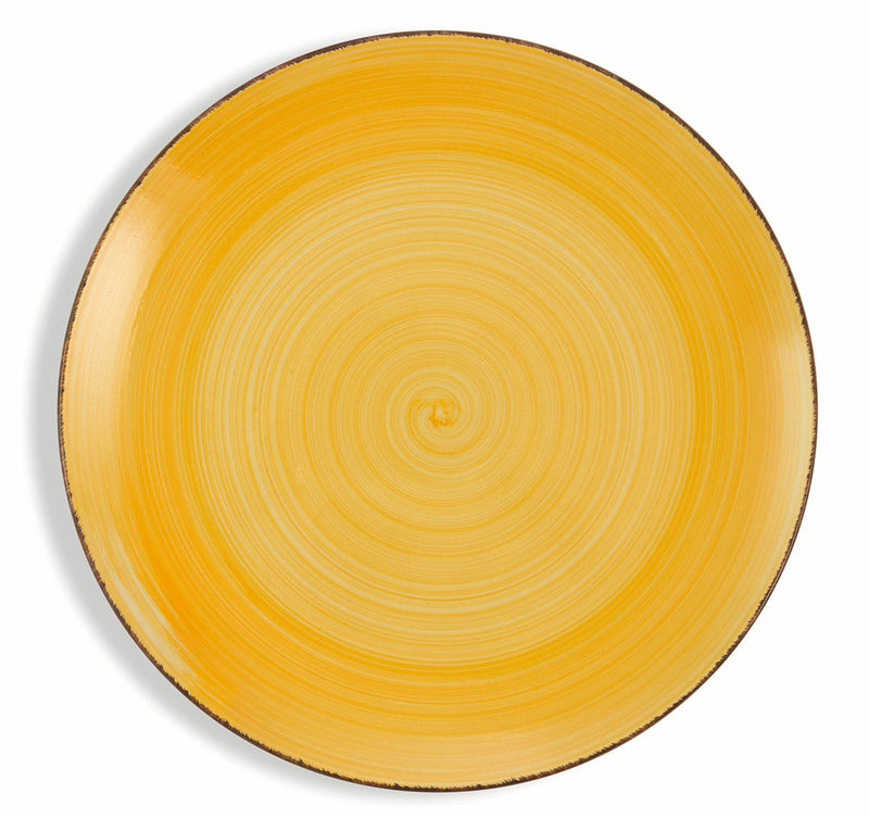 Set 6 Piatti Piani Ø27x3,5 cm in Gres Villa d'Este Home Tivoli Baita Giallo