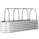 Orto Rialzato e Fioriera con Graticcio e Serra 200x60x103 cm in Metallo Galvanizzato Argento      