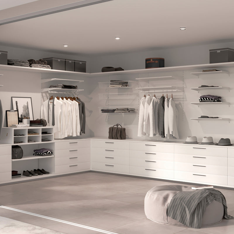 Set 2 Cestelli 78,9x35,4x11,6 cm con Supporti in Acciaio Emuca Bianco