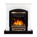 Camino Elettrico da Pavimento 97,5x90x25 cm Effetto Fiamma 2000W Casanova & Meridian Bianco/nero