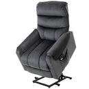 Poltrona Alzapersona Elettrica 1 Motore 79x97x103 cm in Poliestere Effetto Velluto Grigio Scuro