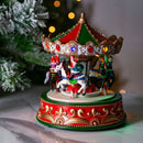 Giostra Giostrina Natalizia con LED Musica Decorazione Addobbo di Natale 19x22 cm