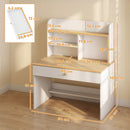 Scrivania per Bambini 3-8 Anni 80x50x100 cm con Ripiani e Cassetto in Truciolato e MDF Bianco      