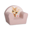 Poltroncina per Bambini 42x31x50 cm in Velluto e Cotone Giraffa Rosa 