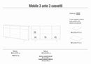 Mobile Soggiorno Madia 3 Ante 3 Cassetti 164x41x92 cm Ossido Nero e Rovere Dogato   