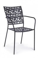 Sedia con Braccioli Kelsie Antracite in Metallo