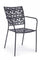 Chaise Kelsie avec Accoudoirs Anthracite en Métal