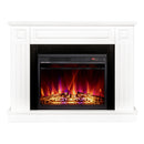 Camino Elettrico da Pavimento 85x110x27 cm Effetto Fiamma 1500W Tiffany & Lorance Bianco