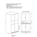 Mobile Lavanderia a Colonna per Lavatrice con Asse da Stiro e Ante Superiori 70x70x174A cm in Nobilitato Unika Grigio Cemento