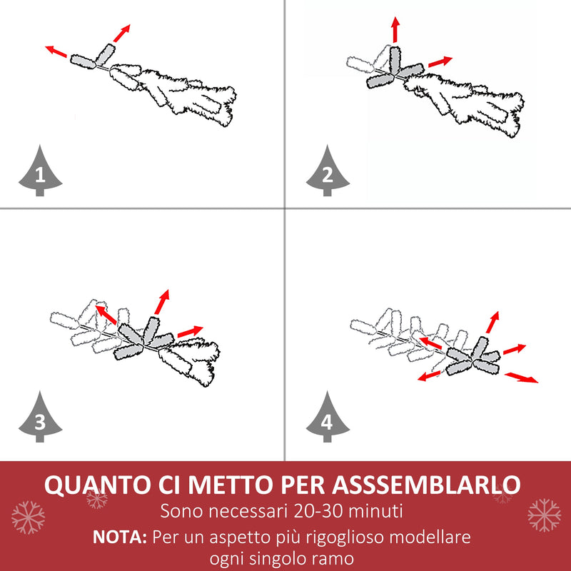 Albero di Natale Artificiale 150 cm Foltissimo in Fibra Ottica con Supporto 