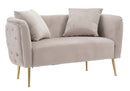 Divanetto Bucarest Grigio 127x74x73 cm Legno e Spugna e Tessuto e Metallo Grigio e Oro