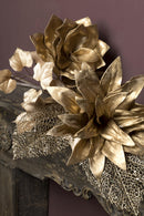 Set 6 Foglia con Glitter H76 cm Champagne