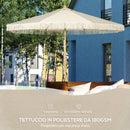 Ombrellone da Giardino 260x240 cm a Manovella Inclinabile in Poliestere e Metallo Crema  