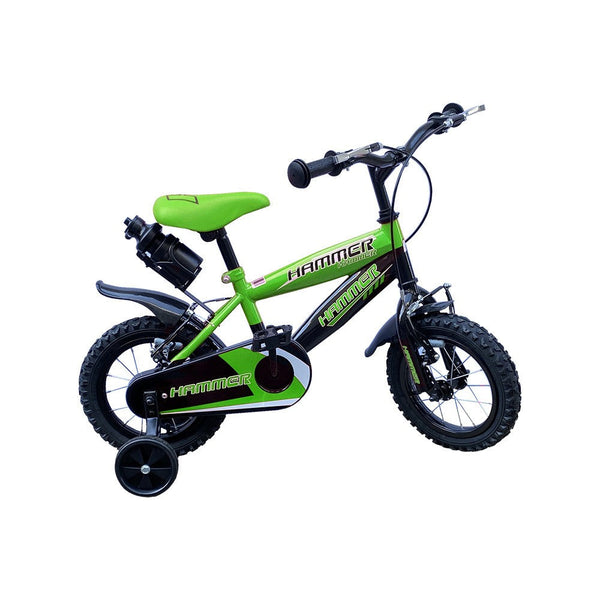Vélo pour enfants 16" avec bouteille d'eau et cadre en acier vert acquista