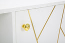 Porta Tv Luxy 140x50x55 cm in Legno e MDF e in Ferro Bianco e Oro