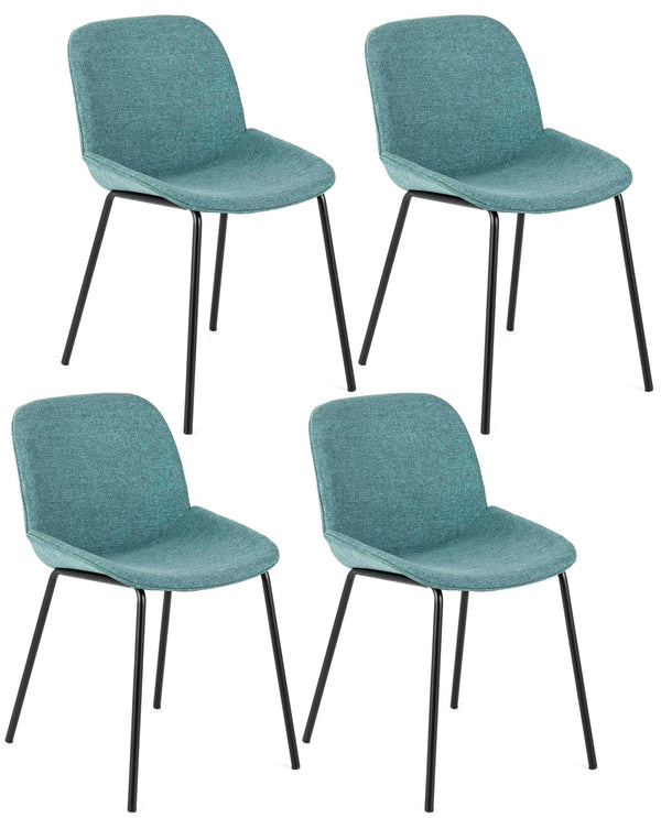 acquista Set 4 Sedie 57x46xH80 cm in Tessuto Eva Acquamarina