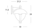 Lampada Applique in Basso Colore Nero per Esterno Linea Short Sovil