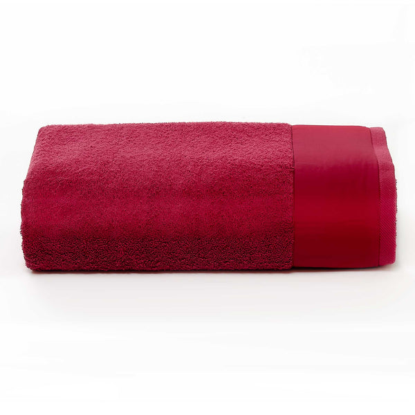 sconto Serviette Éponge 60x110 cm avec Volant Garrini Hope Bordeaux Satin