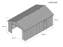 Casetta Box da Giardino in Lamiera di Acciaio 438x721x324 cm Legno