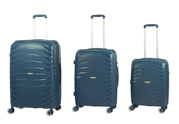 Set 3 Valigie Trolley Rigido Espandibile in Polipropilene TSA Ravizzoni Alaska Blu online