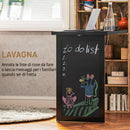 Scrivania Moderna Pieghevole 98x51x153 cm con Libreria e Lavagna in Legno e Metallo Marrone Rustico      