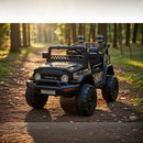 Macchina Elettrica per Bambini Fuoristrada Toyota Fj Cruiser 12V Telecomando Ruote in Gomma e Sedile in Pelle Nero e Mimetico