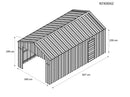 Casetta Box da Giardino in Lamiera di Acciaio 360x1064x307 cm Beige