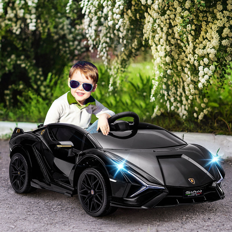 Macchina Elettrica per Bambini Licenza Ufficiale Lamborghini Sian 12V con Telecomando Nero  