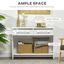 Consolle Fissa 2 Cassetti 101,6x28x76,2 cm in Truciolato Bianco