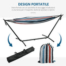 Amaca Autoportante con Supporto 298x117x105 cm Altezza Regolabile e Borsa di Trasporto in Metallo e Poliestere Bianco      